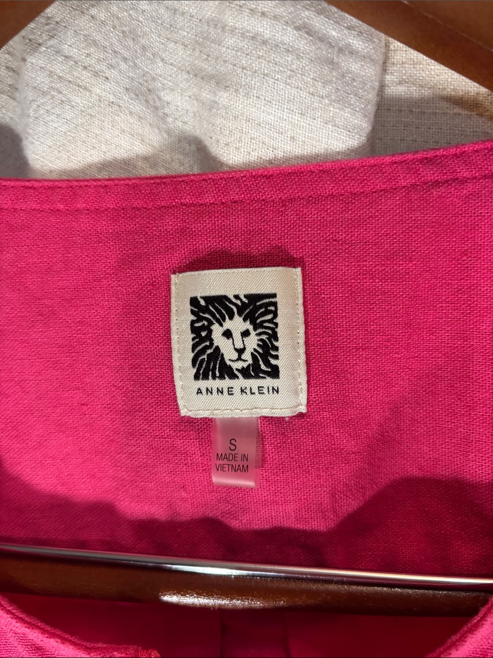 Anne Klein Fuchsia Hot Pink Linen Blend Quarter Zip Blouse Tunic Small Like New - Picture 2 of 9